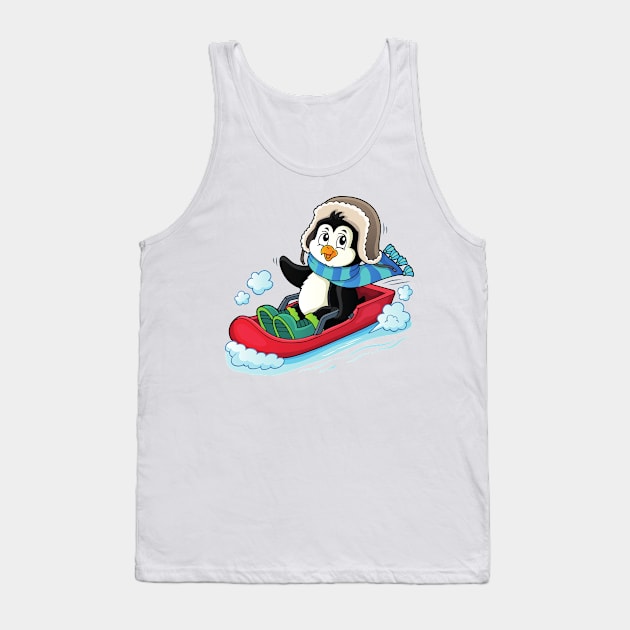 Bobsleigh Penguin Bobsled Bobsleigh Christmas Tank Top by olivetees